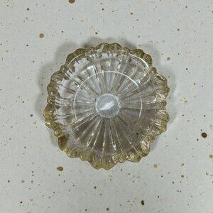 Clear Pressed Glass Ashtray, Hazel-Atlas, Art Deco Style